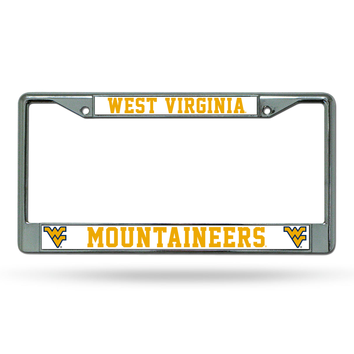 NCAA West Virginia Mountaineers License Frame Chrome Fan Gear NCAA West Virginia Mountaineers