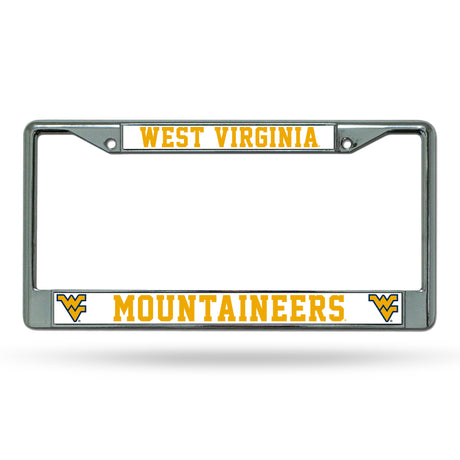 NCAA West Virginia Mountaineers License Frame Chrome Fan Gear NCAA West Virginia Mountaineers