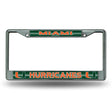 NCAA Miami Hurricanes - The U License Frame Chrome Glitter Fan Gear NCAA Miami Hurricanes