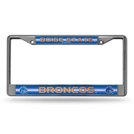 NCAA Boise State Broncos License Frame Chrome Glitter Fan Gear NCAA Boise State Broncos