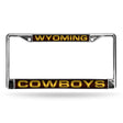 NCAA Wyoming Cowboys Chrome Laser License Frame Fan Gear NCAA Wyoming Cowboys