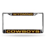 NCAA Wyoming Cowboys Chrome Laser License Frame Fan Gear NCAA Wyoming Cowboys