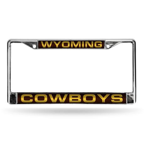 NCAA Wyoming Cowboys Chrome Laser License Frame Fan Gear NCAA Wyoming Cowboys