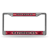 NCAA Arkansas Razorbacks License Frame Chrome Glitter Fan Gear NCAA Arkansas Razorbacks