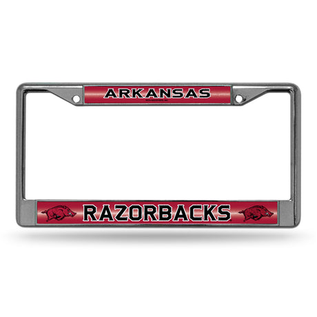 NCAA Arkansas Razorbacks License Frame Chrome Glitter Fan Gear NCAA Arkansas Razorbacks