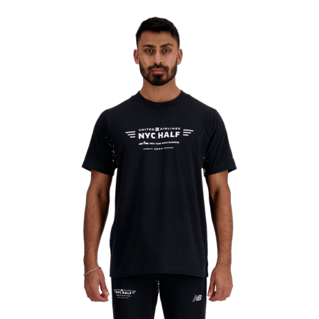 New Balance Men's United Airlines NYC Half Graphic Black T-Shirt New Balance