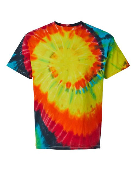 Dyenomite Men's Multi-Color Spiral Tie-Dyed Tee Dyenomite