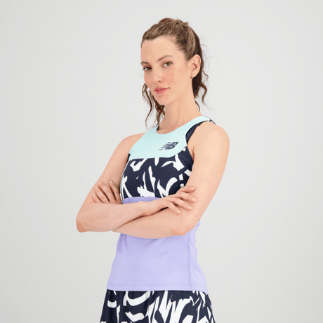 New Balance Women's Printed Tournament Racerfront Tank New Balance
