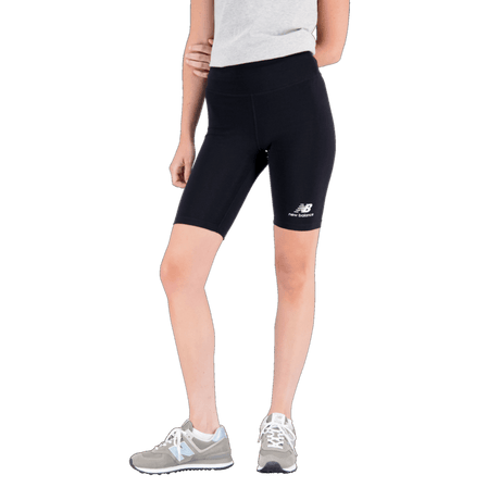 New Balance Women's Essentials Stacked Logo Cotton Fitted Short New Balance