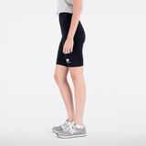 New Balance Women's Essentials Stacked Logo Cotton Fitted Short New Balance