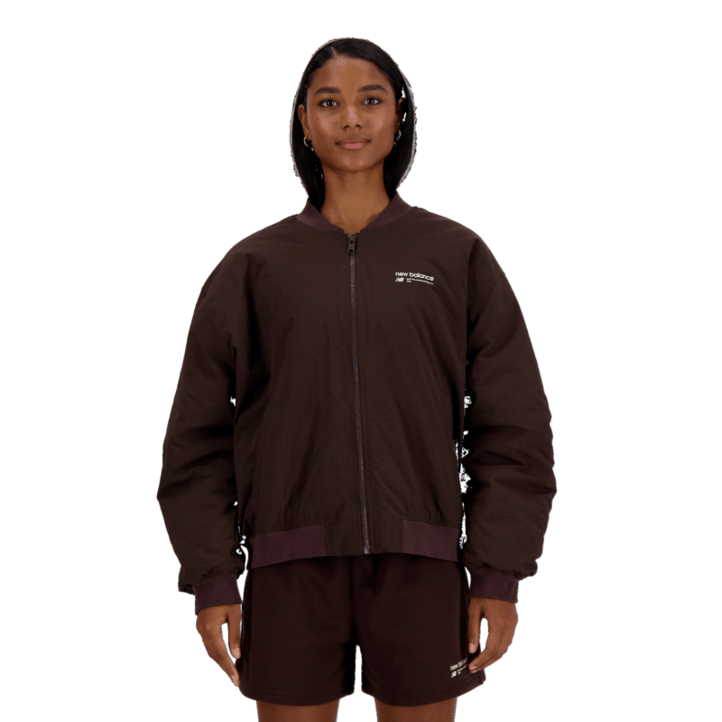 New Balance Women's Linear Heritage Woven Bomber Jacket New Balance