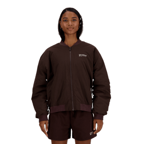 New Balance Women's Linear Heritage Woven Bomber Jacket New Balance
