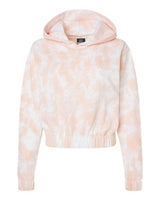 MV Sport Women's Sueded Fleece Tie-Dyed Crop Hooded Sweatshirt MV Sport