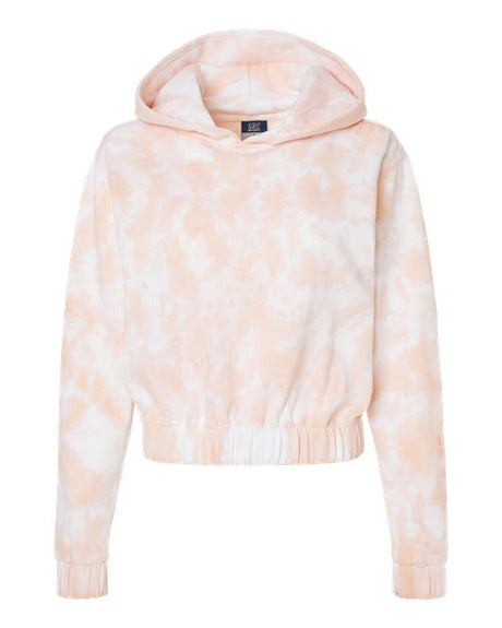 MV Sport Women's Sueded Fleece Tie-Dyed Crop Hooded Sweatshirt MV Sport