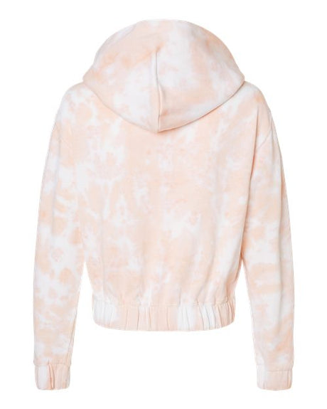 MV Sport Women's Sueded Fleece Tie-Dyed Crop Hooded Sweatshirt MV Sport