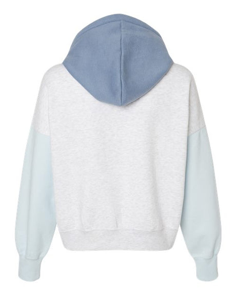 MV Sport Women's Sueded Fleece Colorblocked Crop Hooded Sweatshirt MV Sport