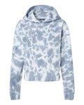 MV Sport Women's Sueded Fleece Tie-Dyed Crop Hooded Sweatshirt MV Sport