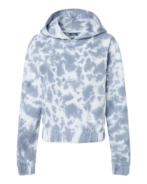 MV Sport Women's Sueded Fleece Tie-Dyed Crop Hooded Sweatshirt MV Sport