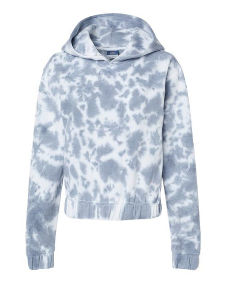 MV Sport Women's Sueded Fleece Tie-Dyed Crop Hooded Sweatshirt MV Sport