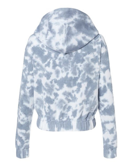 MV Sport Women's Sueded Fleece Tie-Dyed Crop Hooded Sweatshirt MV Sport