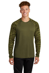 Sport-Tek Men's   Drift Camo Colorblock Long Sleeve Tee ST376LS