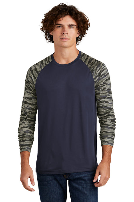 Sport-Tek Men's   Drift Camo Colorblock Long Sleeve Tee ST376LS