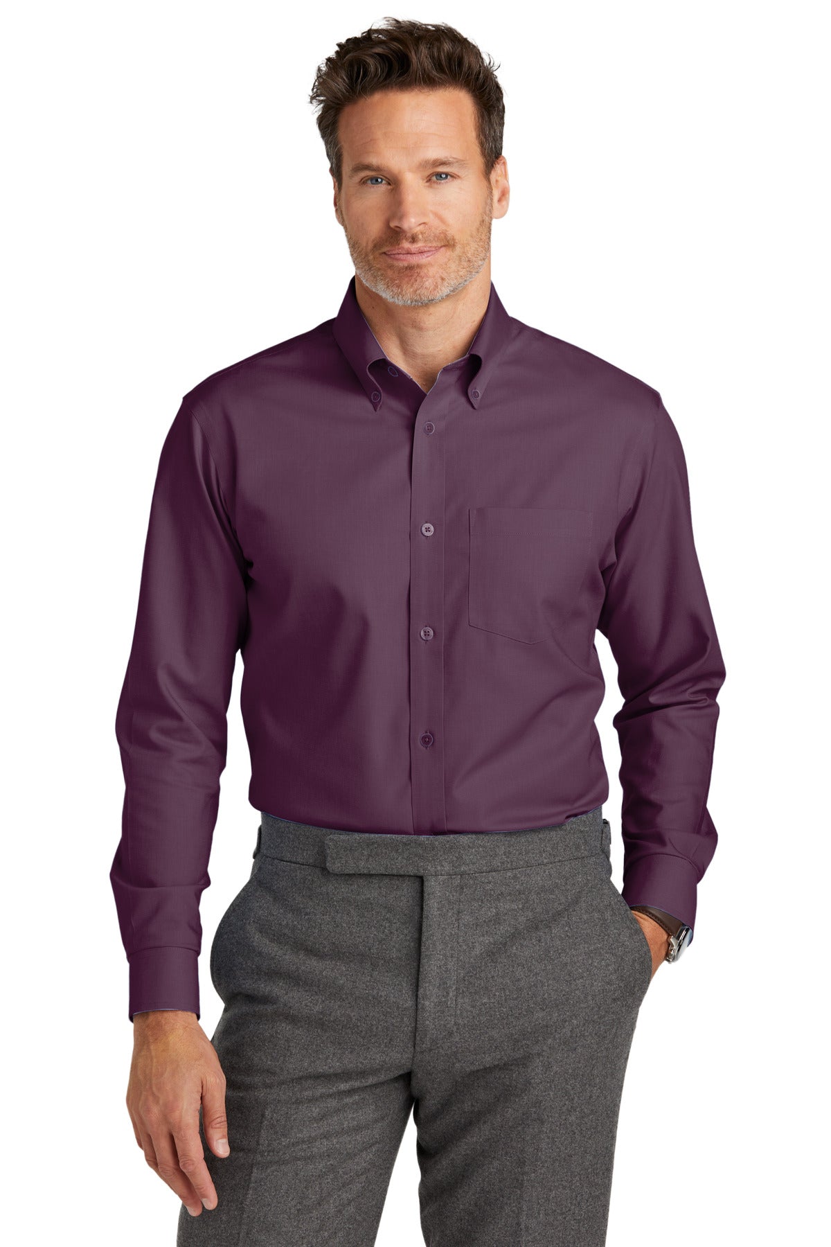 Brooks Brothers Wrinkle-Free Stretch Nailhead Shirt. BB18002 Brooks Brothers