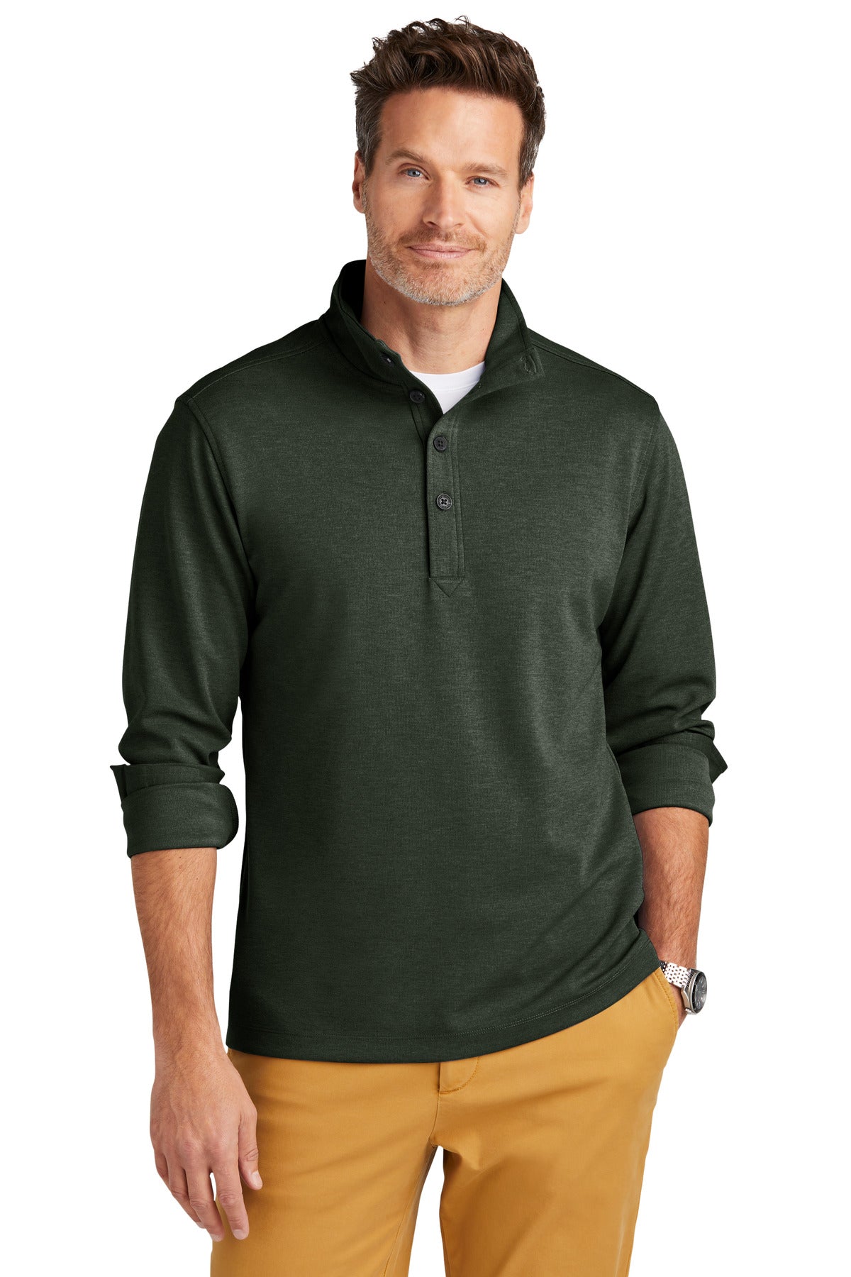 Brooks Brothers Mid-Layer Stretch 1/2-Button. BB18202 Brooks Brothers