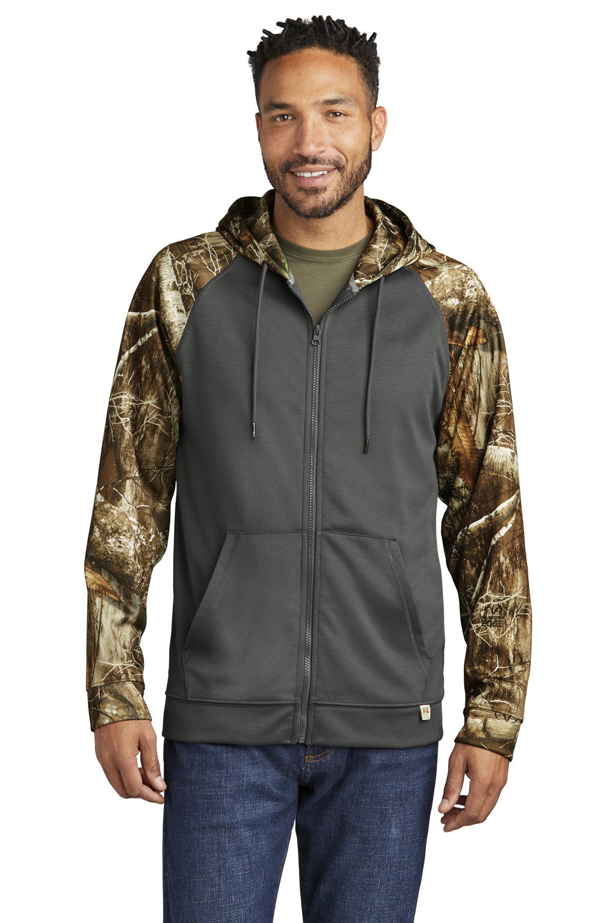 Russell Outdoors Men's   Realtree   Performance Colorblock Full-Zip Hoodie RU452