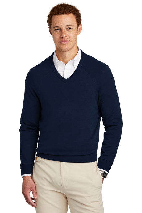 Brooks Brothers Cotton Stretch V-Neck Sweater. BB18400 Brooks Brothers