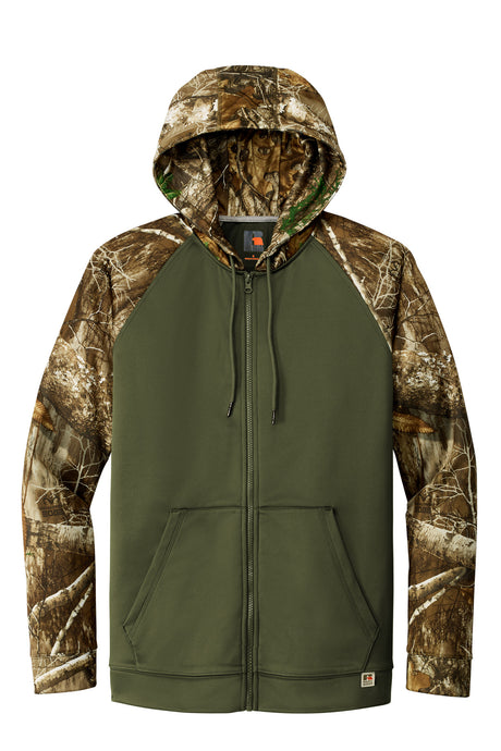 Russell Outdoors Realtree Performance Colorblock Full-Zip Hoodie. RU452 Russell Outdoors