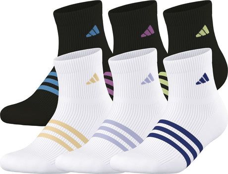adidas Girls' Superlite 3.0 6-Pack Quarter Socks