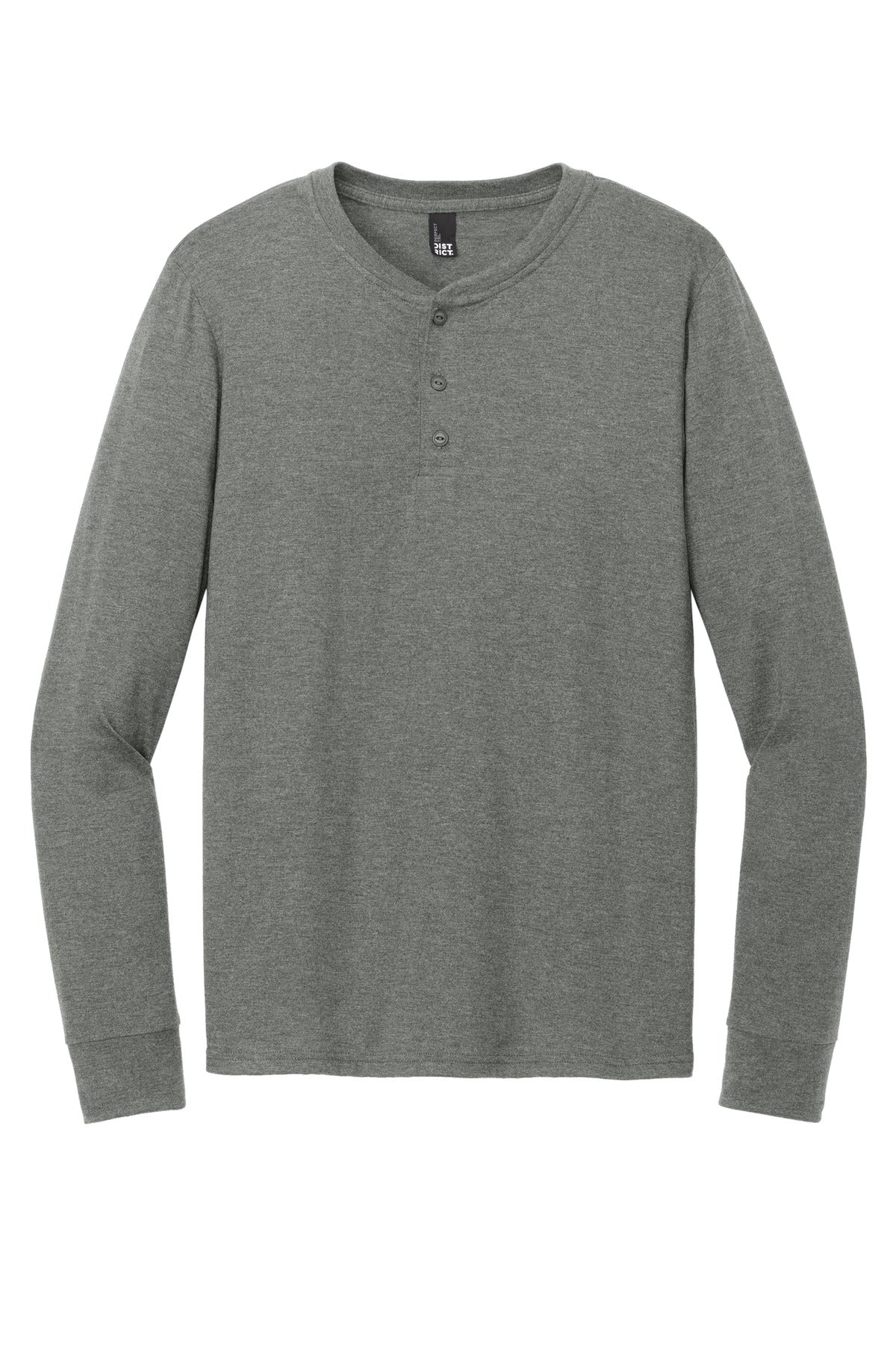 District Mens Perfect Tri Long Sleeve Henley DT145 District