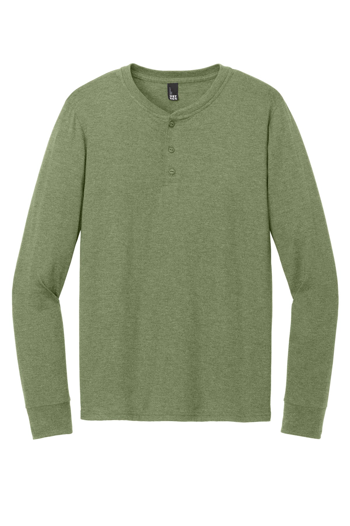 District Mens Perfect Tri Long Sleeve Henley DT145 District
