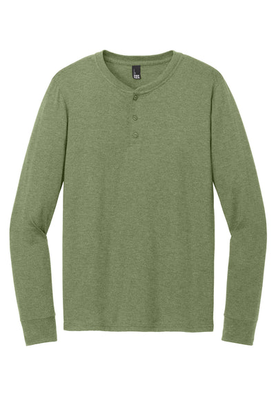 District Mens Perfect Tri Long Sleeve Henley DT145
