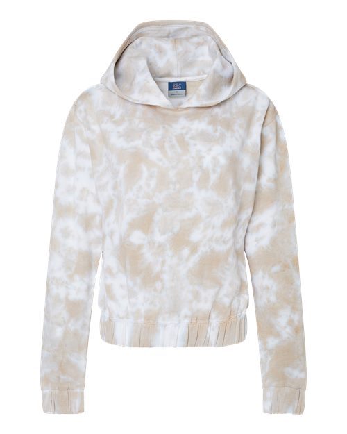 MV Sport Women's Sueded Fleece Tie-Dyed Crop Hooded Sweatshirt MV Sport