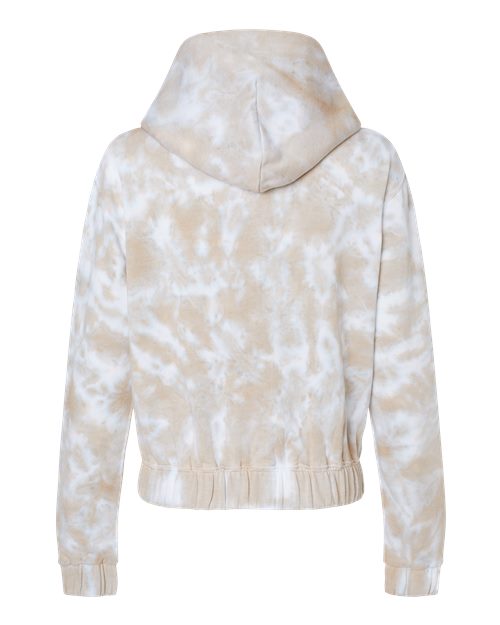 MV Sport Women's Sueded Fleece Tie-Dyed Crop Hooded Sweatshirt MV Sport