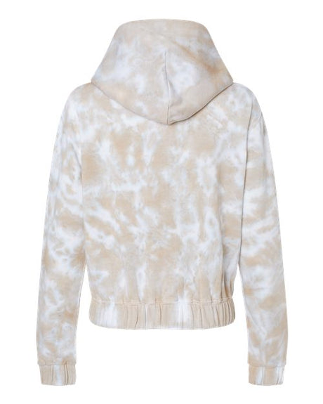 MV Sport Women's Sueded Fleece Tie-Dyed Crop Hooded Sweatshirt MV Sport