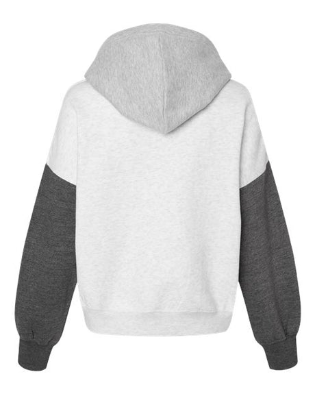 MV Sport Women's Sueded Fleece Colorblocked Crop Hooded Sweatshirt MV Sport