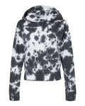 MV Sport Women's Sueded Fleece Tie-Dyed Crop Hooded Sweatshirt MV Sport