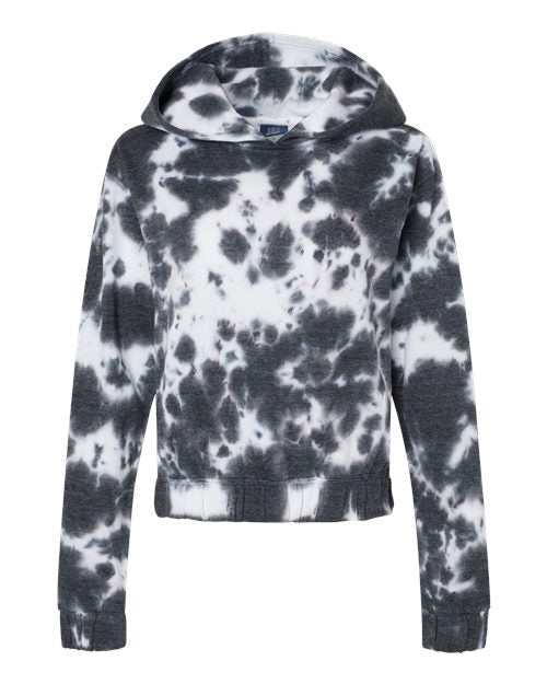 MV Sport Women's Sueded Fleece Tie-Dyed Crop Hooded Sweatshirt MV Sport