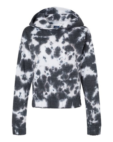 MV Sport Women's Sueded Fleece Tie-Dyed Crop Hooded Sweatshirt MV Sport