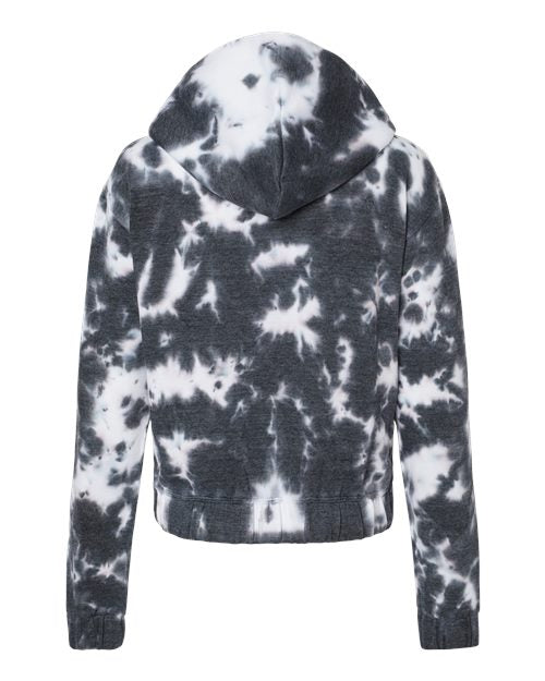 MV Sport Women's Sueded Fleece Tie-Dyed Crop Hooded Sweatshirt MV Sport