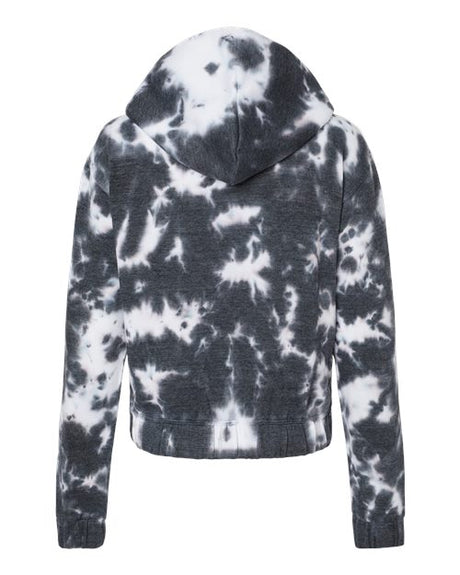MV Sport Women's Sueded Fleece Tie-Dyed Crop Hooded Sweatshirt MV Sport