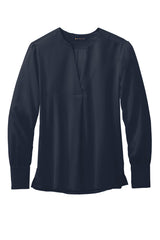 Brooks Brothers Women's Open-Neck Satin Blouse. BB18009 Brooks Brothers