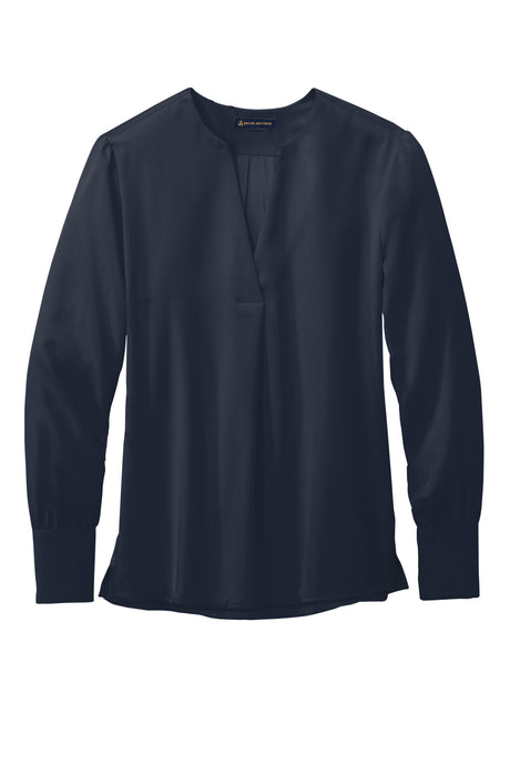 Brooks Brothers Women's Open-Neck Satin Blouse. BB18009 Brooks Brothers