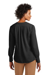 Brooks Brothers Women's Open-Neck Satin Blouse. BB18009 Brooks Brothers