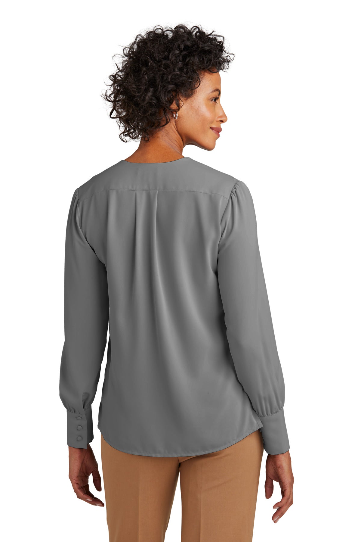 Brooks Brothers Women's Open-Neck Satin Blouse. BB18009 Brooks Brothers