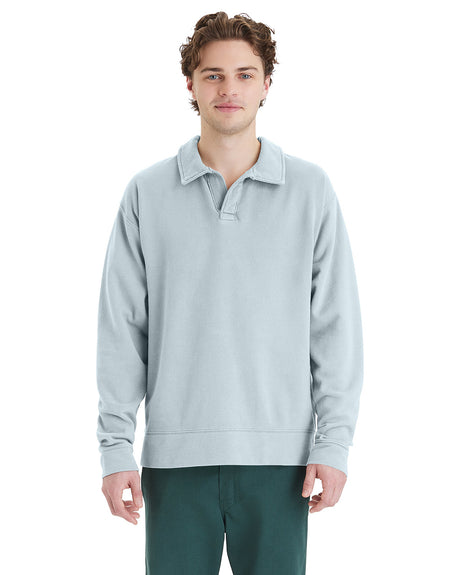 ComfortWash by Hanes Unisex Garment Dye Polo Collar Sweatshirt ComfortWash by Hanes