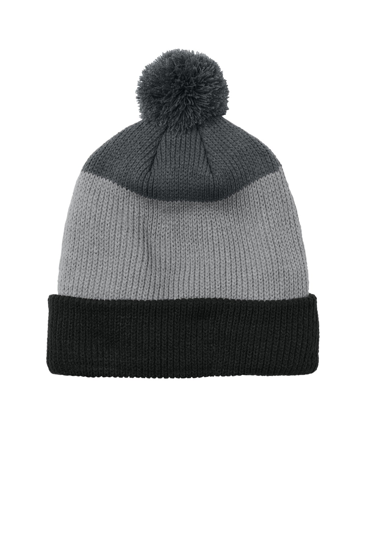 Port Authority Cozy Striped Pom Beanie C979 Mens Apparel Hat & Caps